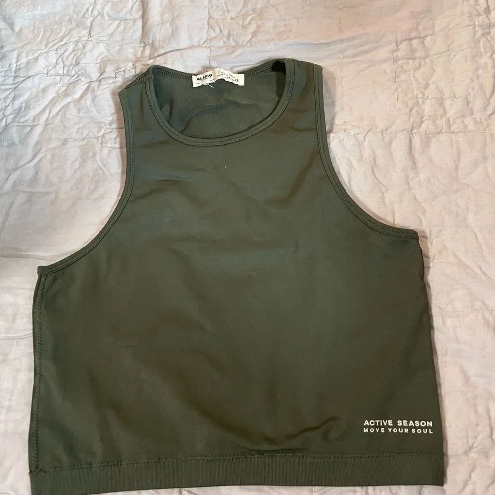 Pull&Bear Green Cropped - Picture 1 of 5